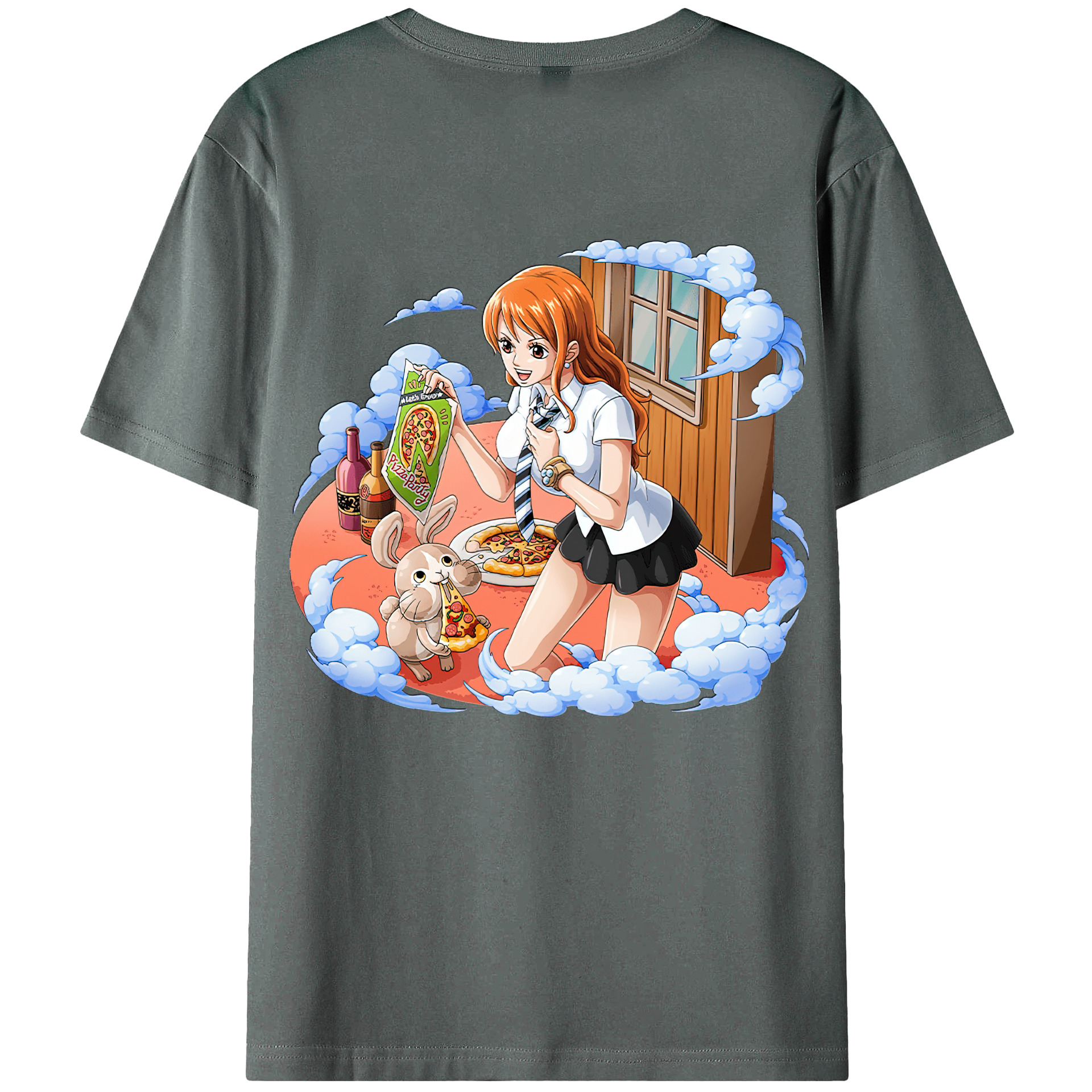 （画像用） ワンピース ナミ ONE PIECE Nami 綿100％ メンズ半袖Tシャツ（バックプリント） 通気性